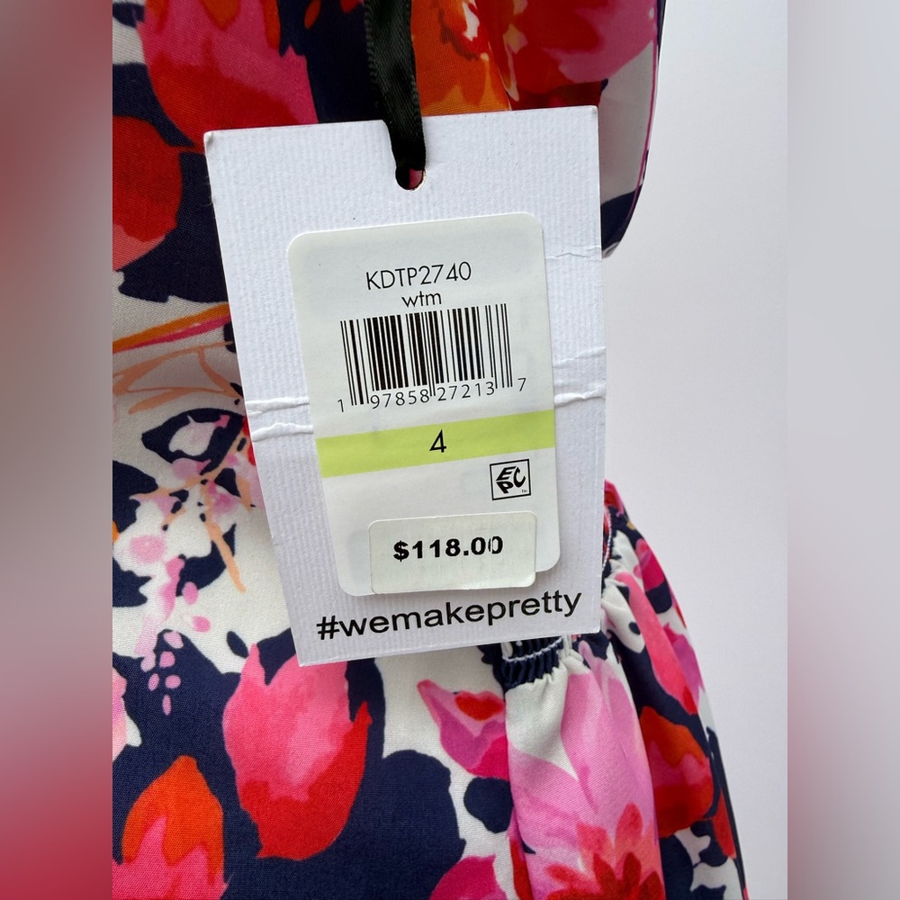 Kensie Women's Colorful Floral-Print V-Neck A-Line Dress Size 4 - Picture 8 of 16